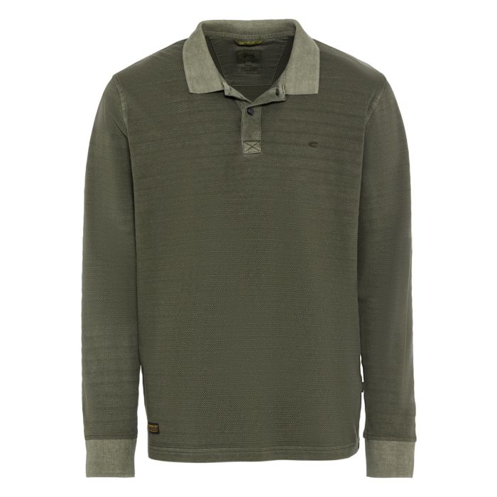 camel active | Polo Longsleeve | Olive Brown | Herren Shirts & Polos