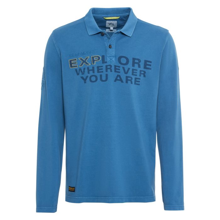 camel active | Langarm Baumwoll Poloshirt | AQUA BLUE | Herren Shirts &  Polos